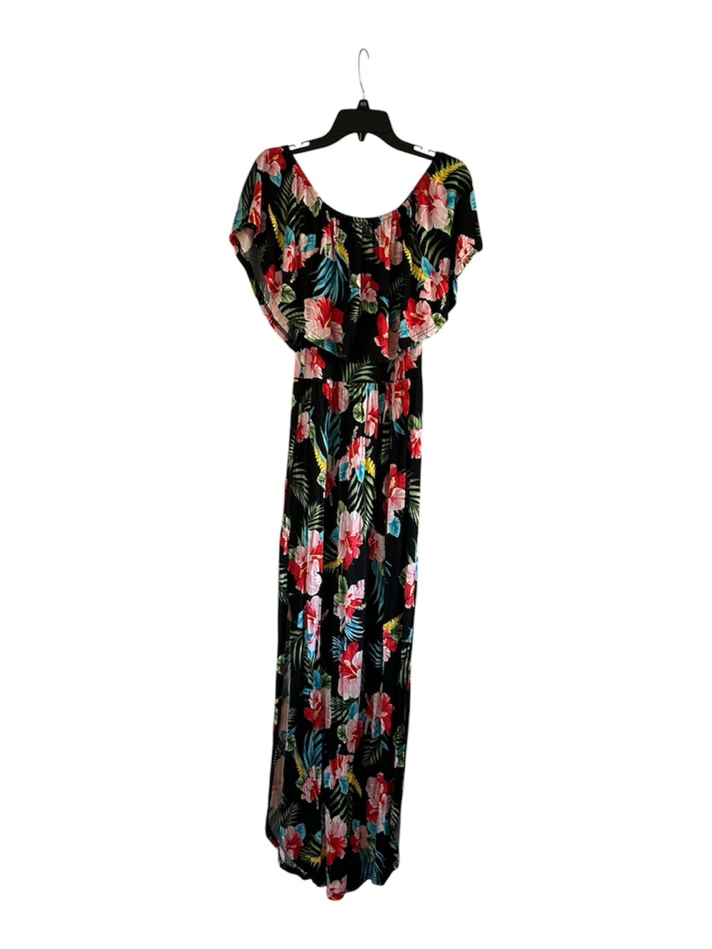 Lilbetter Floral Off-Shoulder Size Medium Multicolored Side Slits Maxi Dress